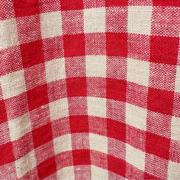 Faith Rowan Leeves Luna Sleeveless Dress Red Gingham Linen Size XXL Pockets NWT - Picture 10 of 16